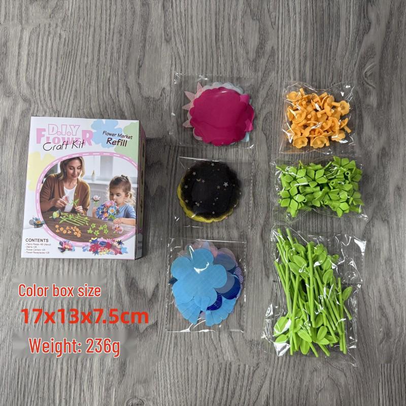 Handmade DIY Artificial Flower Bouquet Kit: Educational Toy for Kids
