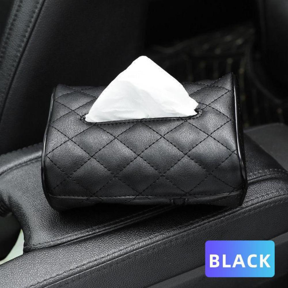 Tissue Boxes Holder for Car PU Leather Universal Car Sun Visor or Vehicle Backseat Tissue Holder