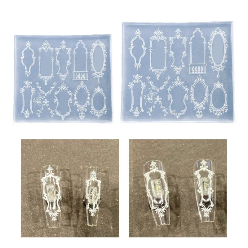 Geprägte Silikon-Nagelkunstform Wiederverwendbares flexibles Bastelwerkzeug für Harzschmuck Handyhüllen-Dekoration