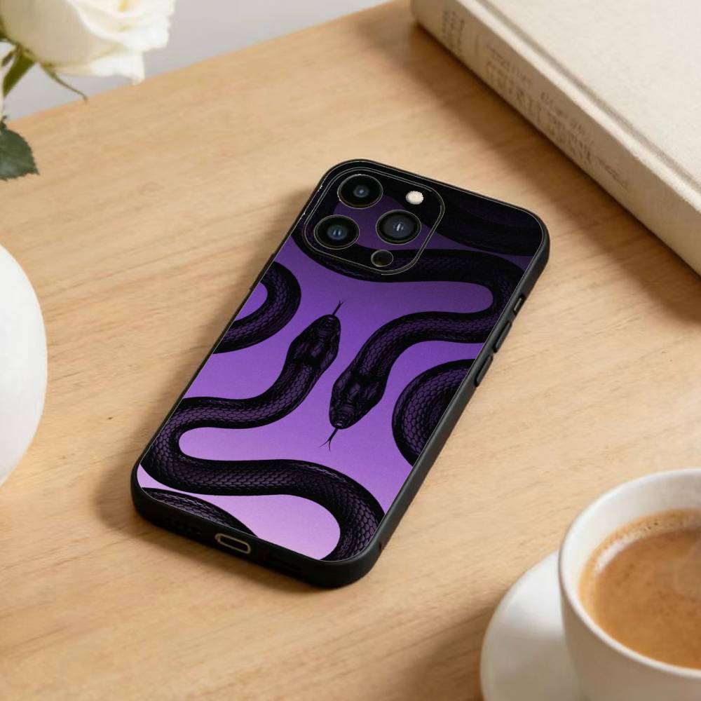 D-Snake Classic Phone Case For iPhone17,16,15,14,13,12 Plus,Max Soft Silicone Black Cover