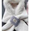 Thickened Hat Scarf with Cute Ears Plush Winter Hats for Women Beanies Pompom Knit Bonnet Fluffy Winter Cap Bomber Hats Women Outdoor Winter Warm Hat