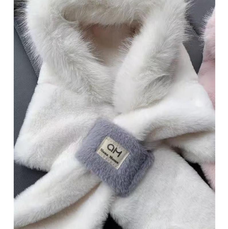 Thickened Hat Scarf with Cute Ears Plush Winter Hats for Women Beanies Pompom Knit Bonnet Fluffy Winter Cap Bomber Hats Women Outdoor Winter Warm Hat