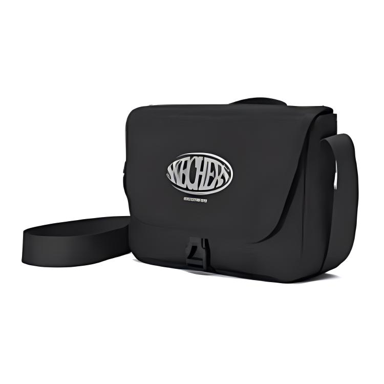 New Skechers Fabric Messenger Bag Shoulder Bag Unisex Carbon Black L125U059-0018