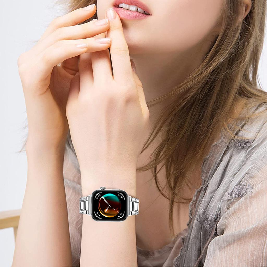 Für Huawei Watch Fit 3 Metalllegierung Uhrenarmband Strasssteine Harz Armband