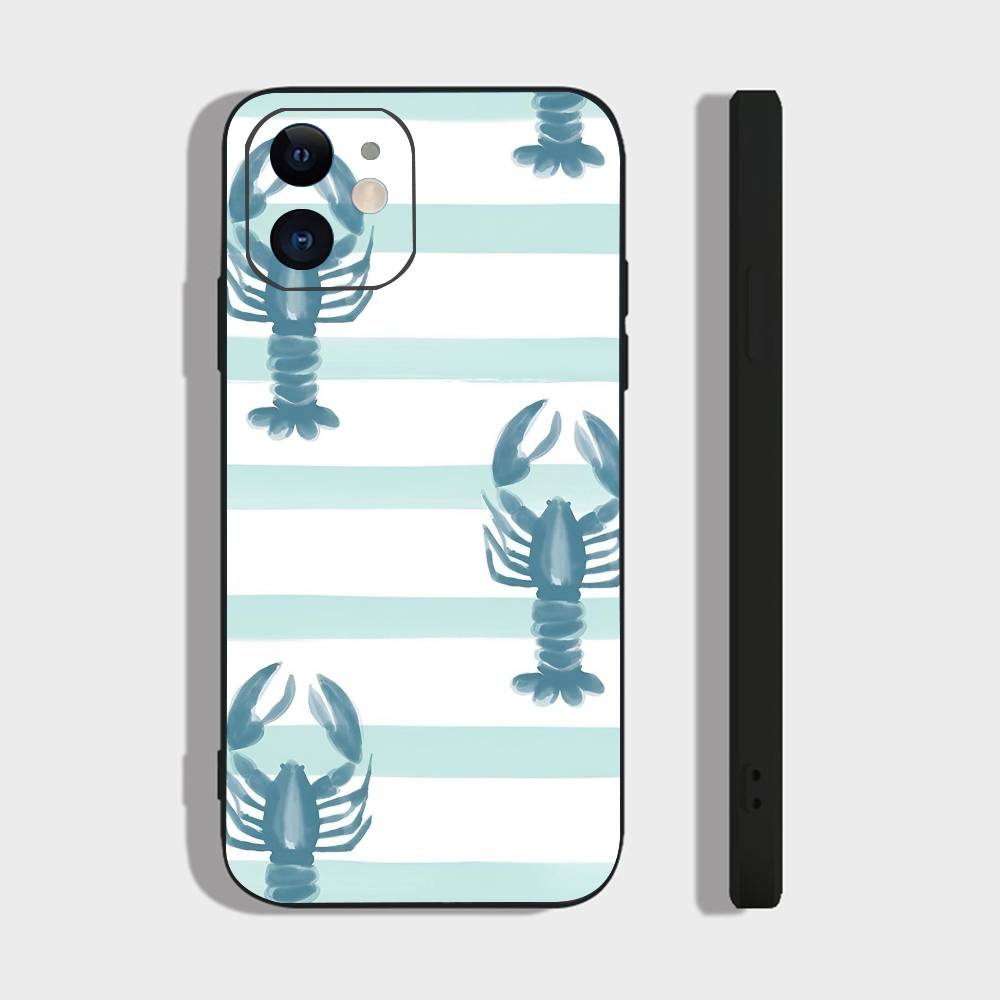 Blue Ocean For IPhone 13,17,11,12,16,14,15,Plus,Pro Max Soft Silicone Black Phone Case