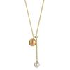Chic Pull And Slide Pearl Long Pendant Necklace With Sleek Snake Chain For Fashionable Women