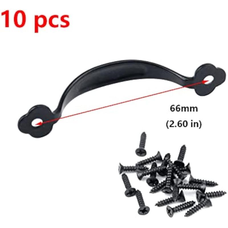 2.6-Inch (6.6cm) Cabinet Hardware Handle Pull, Zinc Alloy Sliding Door Handles for Gates Cabinet Drawer Door, Black, Pack of 10