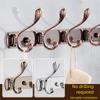 Stainless Steel Wall Hooks High Capacity Chrome Finish Towel Hook Gold Finish Brass Construction Clothes Hook