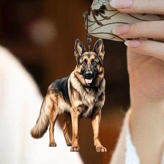 

Acrylic Keychain 2D Dog Shape Fine Craftsmanship Keyring Decorative Backpack Handbag Phone Car Pendant E