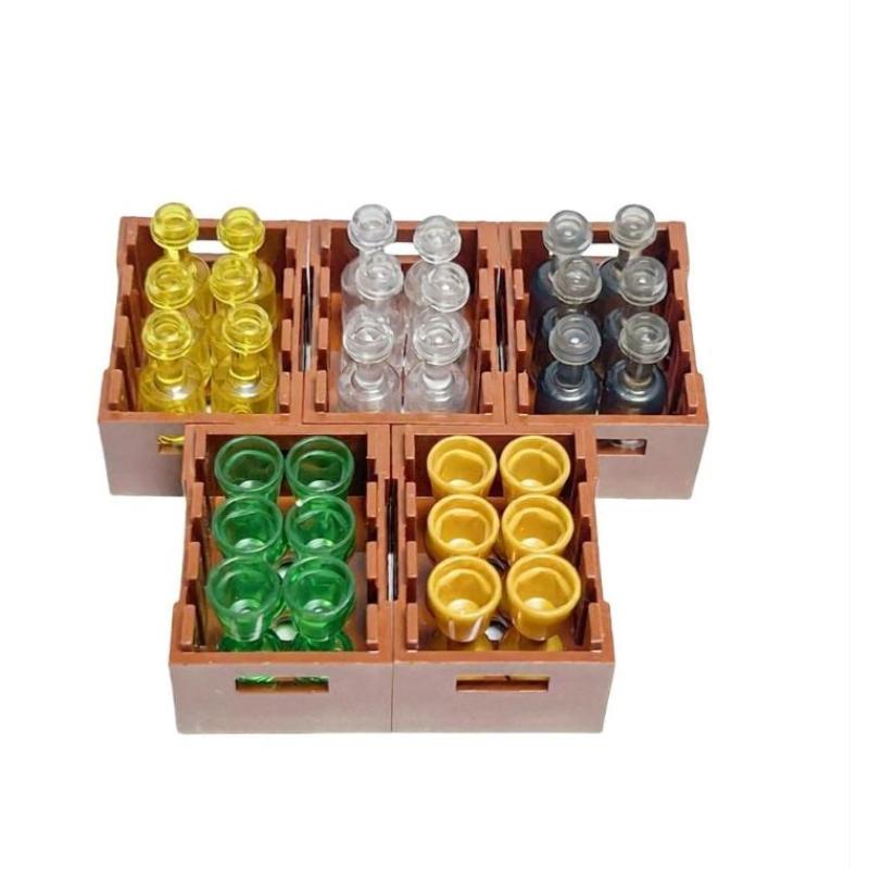 1 Set Foods And Tools Building Blocks Diy Toys Seafood Meat Vegetables Fruit Dessert Dishes Small Particle Blocks