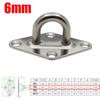 M5 M6 M8 Pad Eye 316 Stainless Steel Plate Hook Fixed Deck Door Buckle Heavy Duty Ceiling Mount Hanger for Yachts Boats Oval