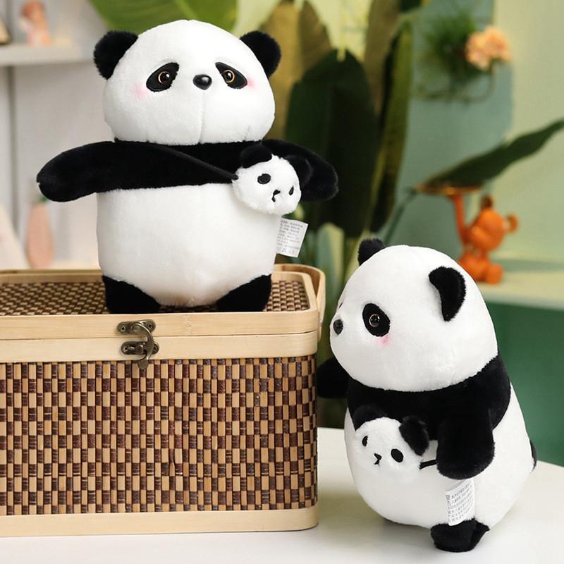 Black And Joyful White Panda Stuffed Animal Toy Soft And Adorable Gift Children For