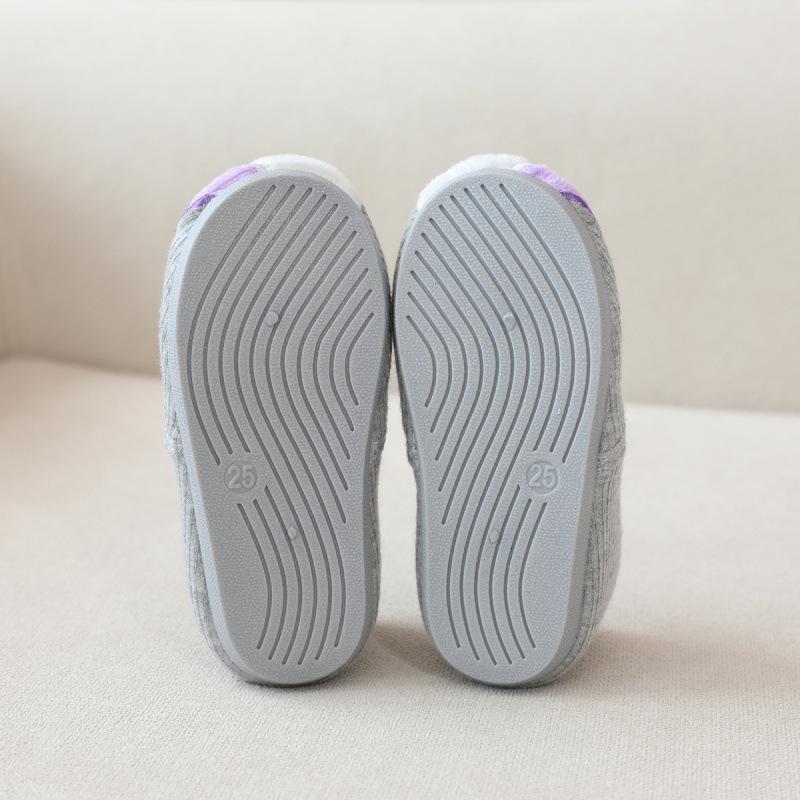 Einhorn Cartoon Kinder Hausschuhe für Mädchen Geschlossene Ferse Indoor Leise Baumwollschuhe Herbst Winter