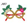 Fun Summer Vacation Eyeglasses Hawaiian Tropical Party Glasses, Glitter Felt Beach Pool Eyeglasses, Creative Event Props Ocean Luau Style Eyewear for