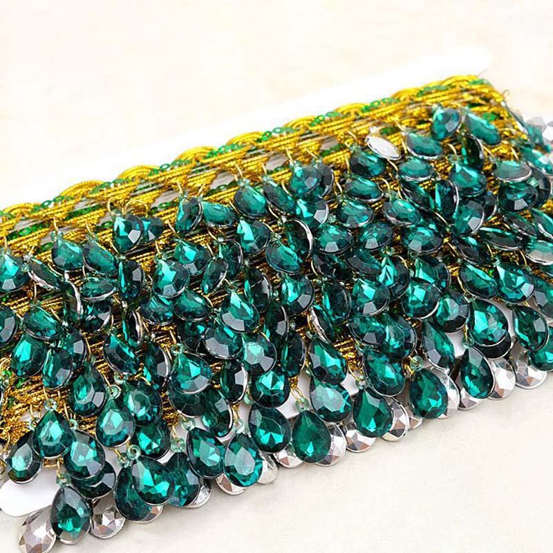 Diy Garment Sewing Accessories Hat Lace Ribbon Drop Rhinestones Diamond Costume Dress Sequined Tassel Fringe Edge Lace Trims