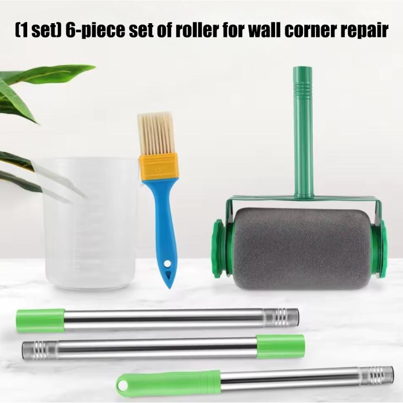 Multi Function Paint Roller System With Expandable Rod And Synthetic Brush For Home DIY Tasks