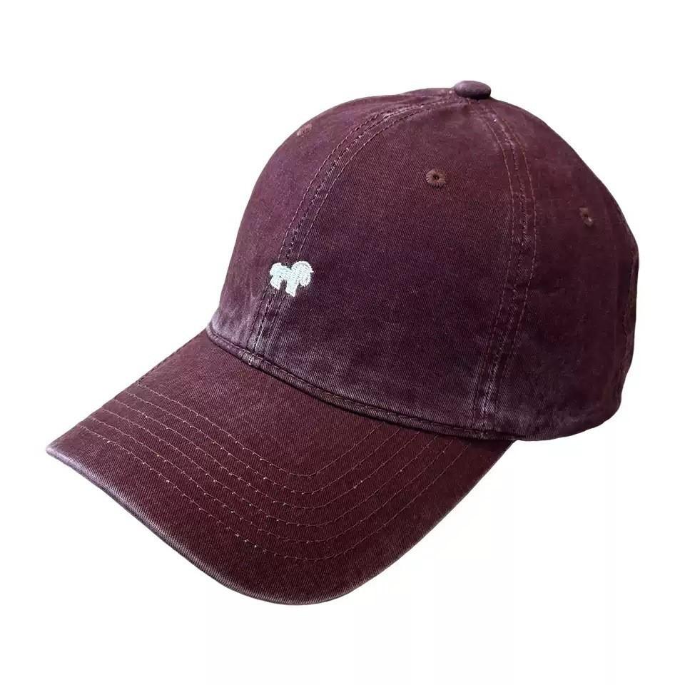 Simple pony embroidery washed baseball cap children wide brim enlarged face small pure cotton sunshade cap men
