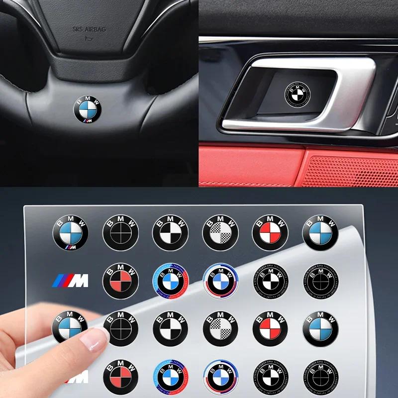 2025 For BMW M X3 X5 X6 Car Steering Wheel Badge Stickers Car Door Handle Label Decal For BMW 50th M E46 E39 E90 E60 F10 E34 E3