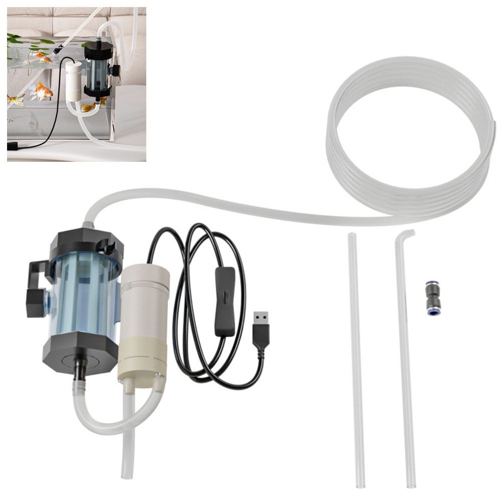 USB Powered Vacuum Gravel Cleaner Low Noise Fish Tank Cleaning Dirt Waste Remover For Aquarium