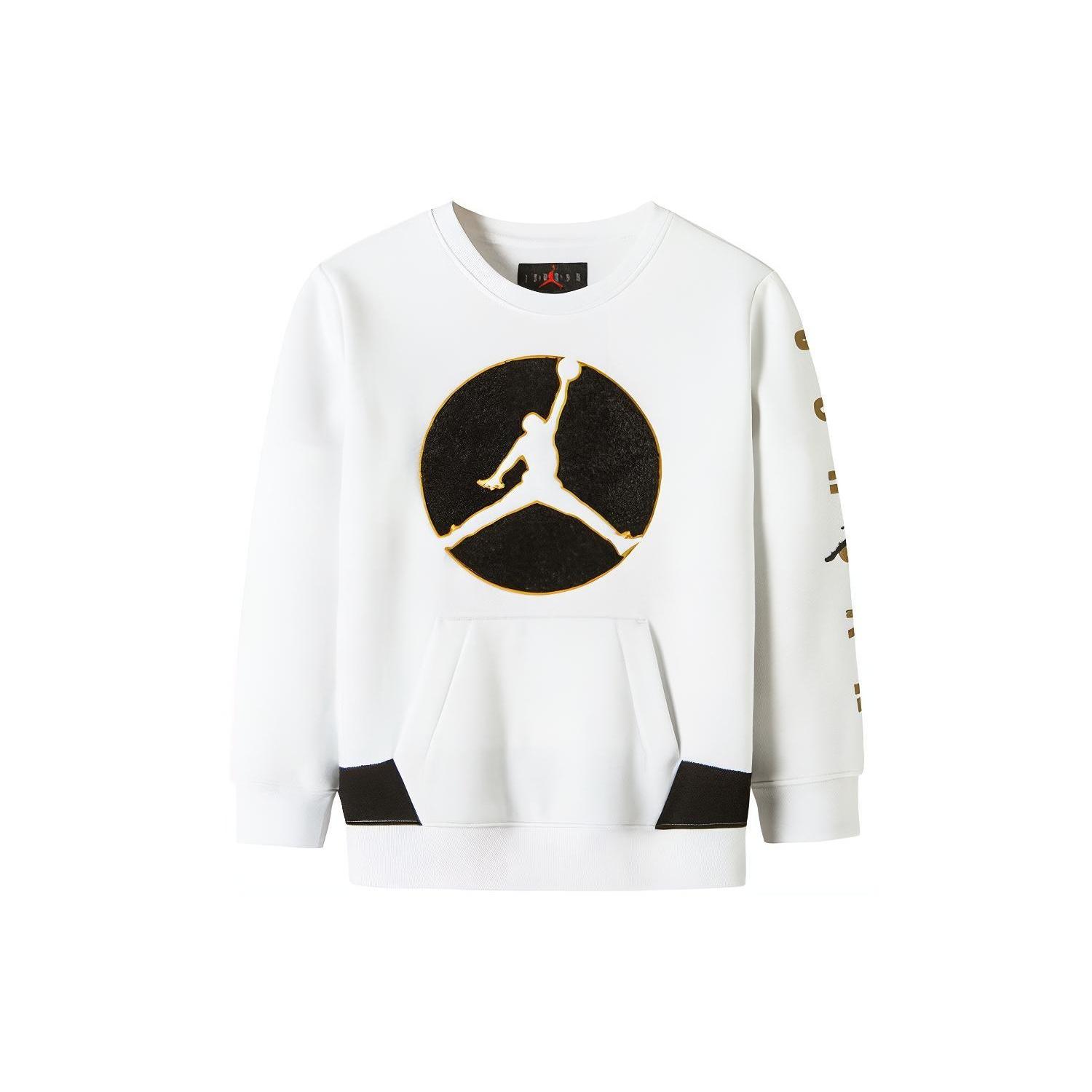 (PS) Air Jordan Jumpman Crewneck Sweatshirt White Black Kids JD2142032GS-002 L