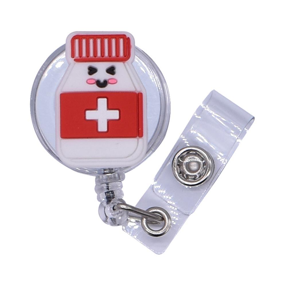 Kreslený navíjecí odznak s klipem, zatahovací ID šňůrka, jmenovka, držák na karty, klip na odznak, kancelářské potřeby pro lékaře a sestry, držák na průkaz