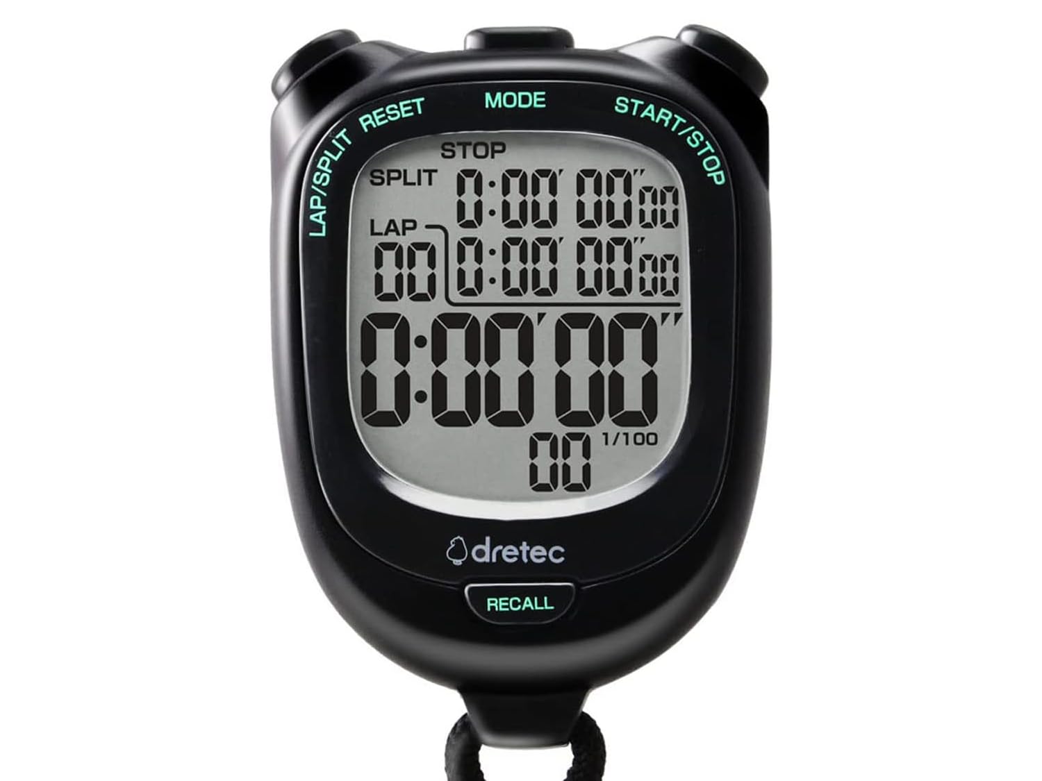 

Секундомер Dretec со сменным аккумулятором Идеально подходит для W58 x D21 x H81 мм Большой экран, Легко читаемый Точность 0,01 секунды, Функция круга/сплита, Аккумулятор, Бесшумный,