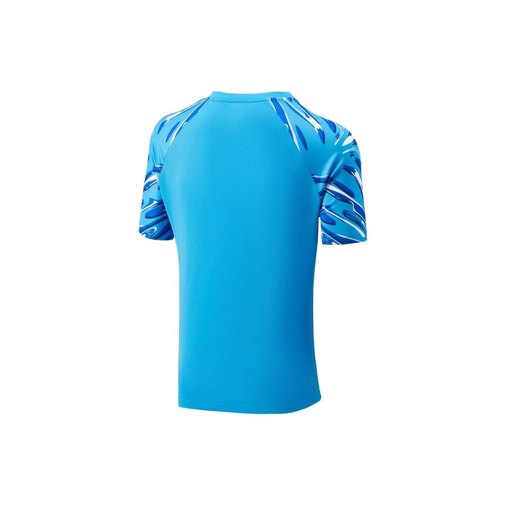 Li-Ning Color Block Short Sleeve T-Shirt And Solid Straight Leg Shorts Casual Sports Set Unisex sets AATU027-4