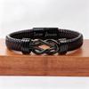 Creative for Son Perfect Gift Stainless Steel r Bracelet Leather Infinity Charm Multi-Laye 2pcs(Bracelet+Card) Elegant