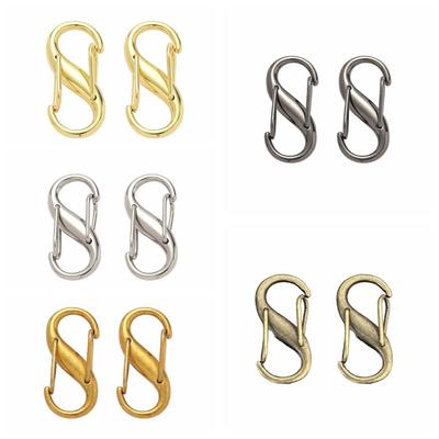 10pcs Hook Shortening S Type Shape Clasp Bag Extension Buckle Alloy Bag Adjustable Buckle Gold Hardware Accessory