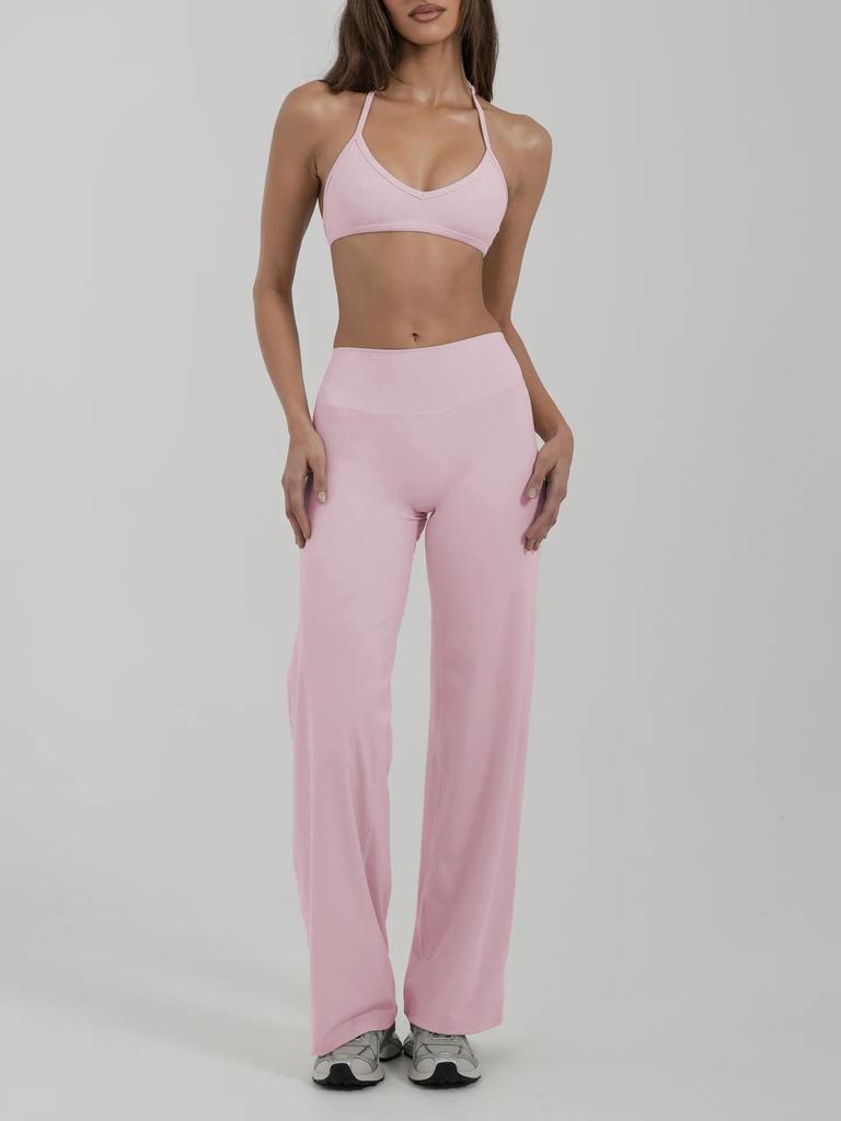 New Neck and Chest Gathering Underwear Yoga Suit Fitness Sports Trousers Pilates Quick-drying Two-piece Set