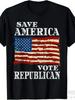 Men's & Women's USA Flag Save America Pro Conservative Meme T-Shirt - 180GSM Hea