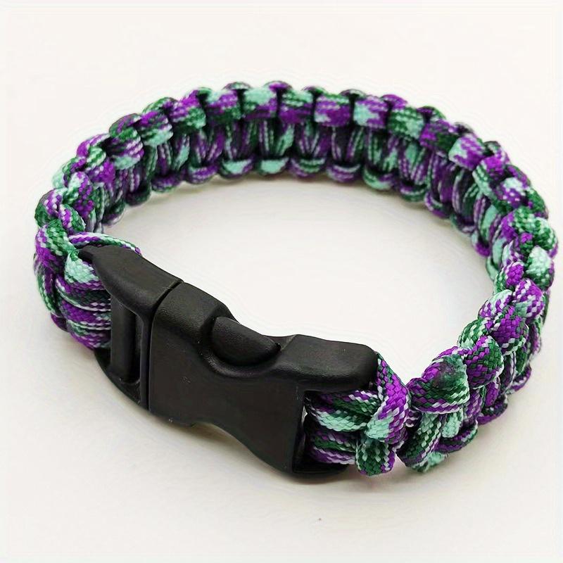 1pc Seven-core Umbrella Rope Bracelet, Creative Color Braided, Plastic Mosaic Material, Weave Main Material, Simple Style