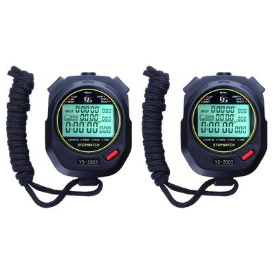 Stoppuhr Sport-Timer Runde Split Digital-Stoppuhr mit Uhr Kalender Alarm, Stoßfeste Stoppuhr für Sporttraining
