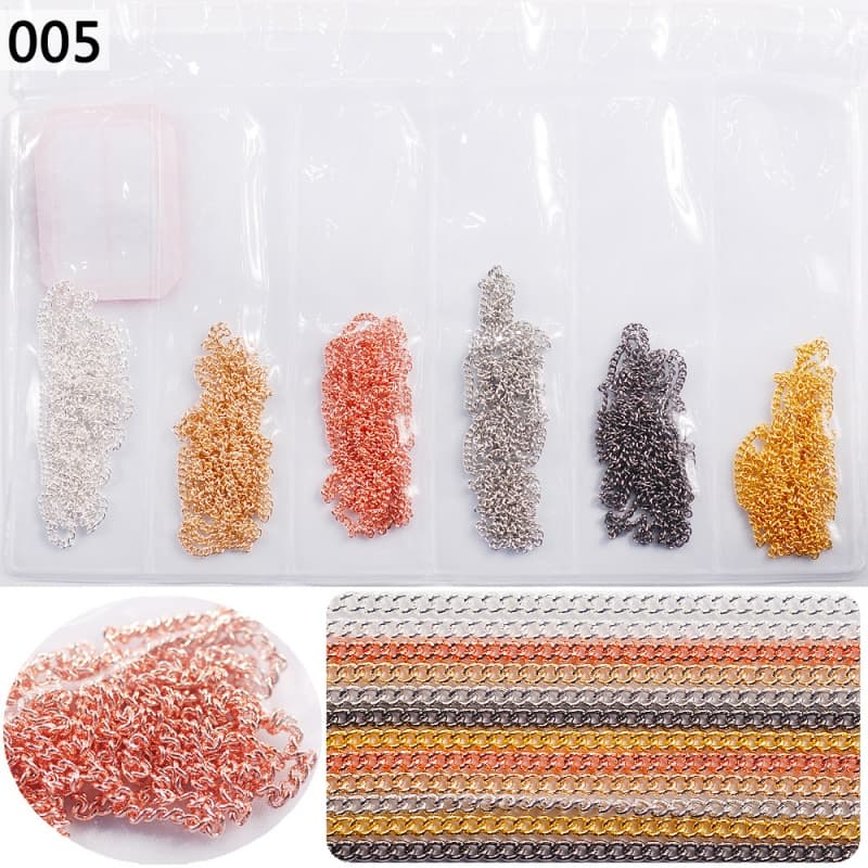 6-Grid Bag Candy Color DIY Nail Nail Beauty Chain Beauty Chain Nail Ornament