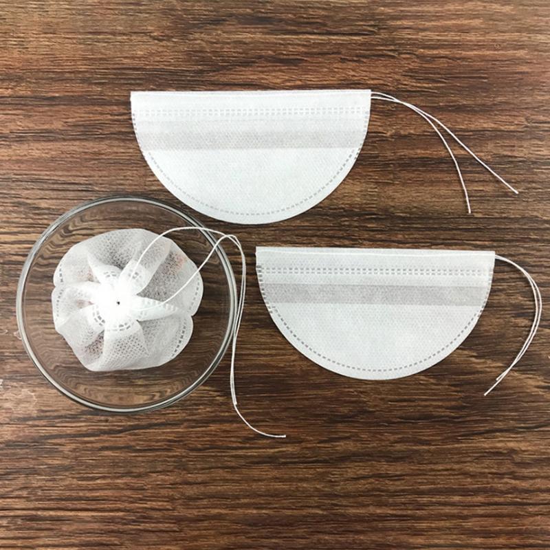 50 ks potravinářských prázdných čajových sáčků Infuzér s provázkem s těsněním filtru Čajové sáčky