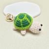 Handmade Crochet Turtle Keychain Pendant - Cartoon Sea Turtle Bag Charm Gift Decoration.