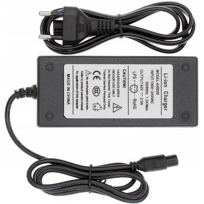 Rosfix Ladegerät Netzteil für Elektroroller und Elektrofahrrad – Spannung 42V, Strom 2A | 3-Pin Stecker 9mm | Automatisches Laden