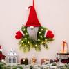 Christmas Wreath Artificial Greenery Home Decor Gnome Christmas Wreath With Lights For Indoor Window Fireplace Shelf Bedroom