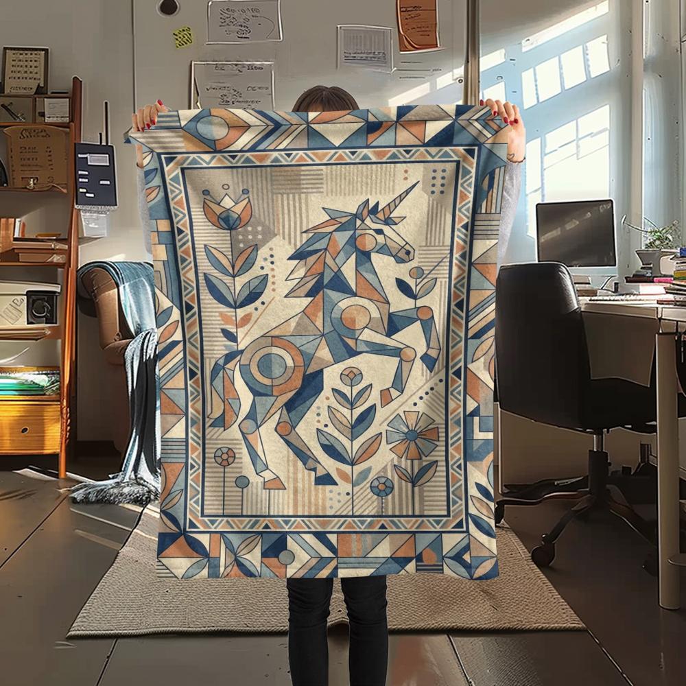 Einhorn Tierprint Flanelldecke, Hohe Qualität, Bequem für alle Jahreszeiten, Heimdekoration, Wärme und Komfort, Perfekt für Weihnachtsgeschenke140
