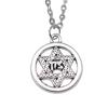 Collana Ciondolo Nodo Celtico Triquetra Stella di Davide Pendente Gioielli Vintage Boho Catena 43cm
