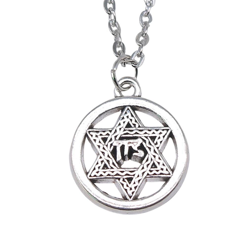 Collana Ciondolo Nodo Celtico Triquetra Stella di Davide Pendente Gioielli Vintage Boho Catena 43cm