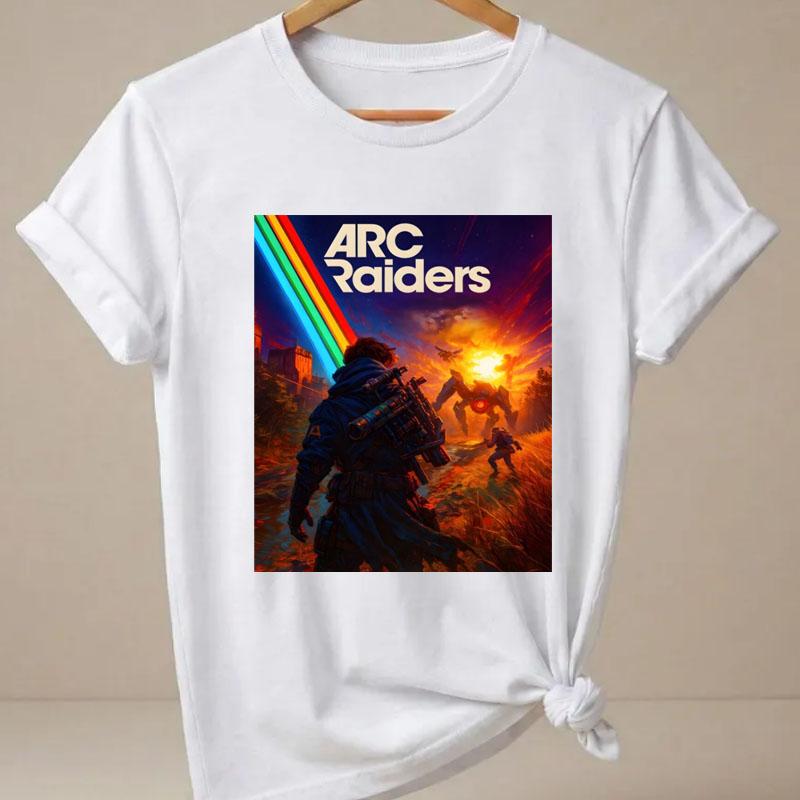 ARC Raiders Striped T Shirt Arc Game Quotes Graphic T Shirts Vintage Game Lovers Tee Unisex Unisex Summer Short Sleeve Tees