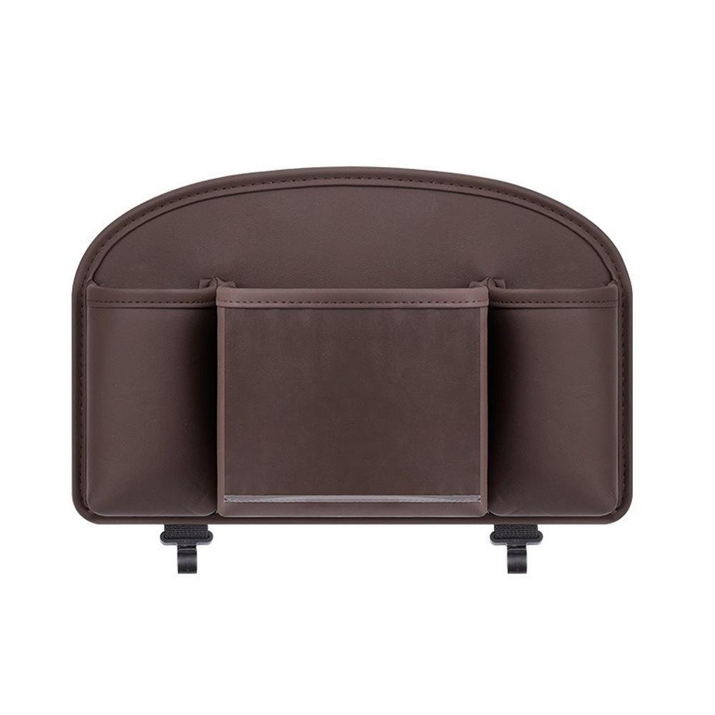 PU Leather Car Back Seat Organizer with Multifunctional Storage Cup Holder Tissue Box and Phone Pocket for Car Use