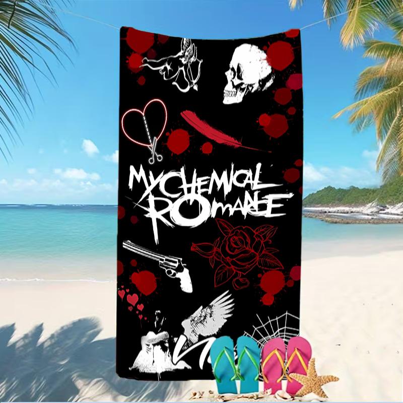 Customizable personalized beach towels My Chemical Romance themed designs.Suitable for the beach, yoga, sports;ideal as beach accessories