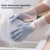 3 Pairs Rubber Cleaning Gloves, Reusable Dishwashing Gloves for Kitchen Household Washing Dishes Tool, Non-Slip