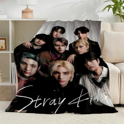 1PC Kpop Stray  Flannel Blanket Gift, Suitable for Both Men And Women, Soft Ideal for Beds And Sofa, Birthday Or Christmas Gift