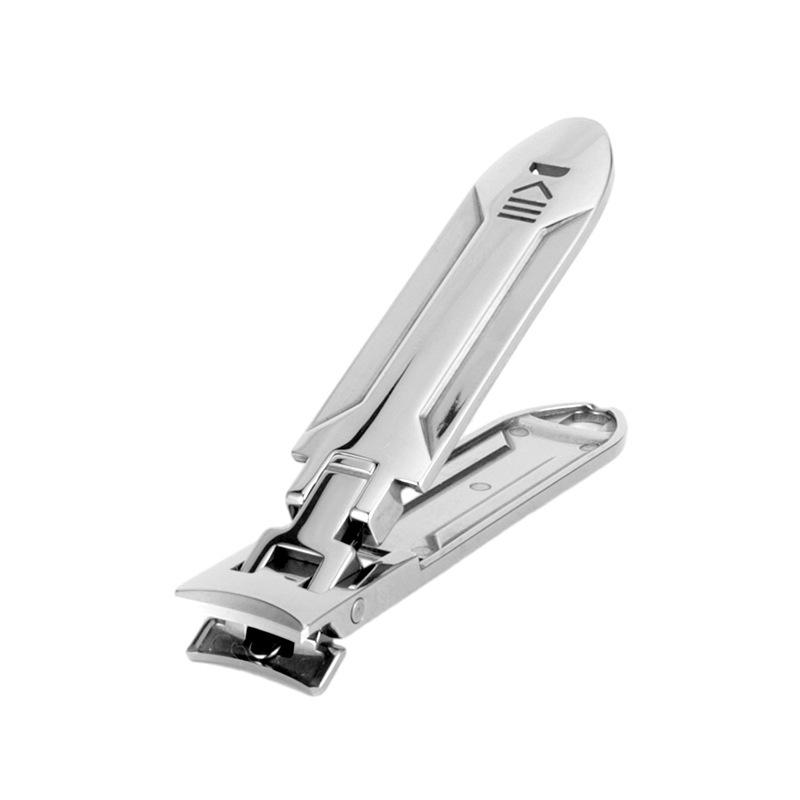 Foldable Stainless Steel Flat-Edge Nail Clippers - Portable Manicure and Toenail Tools.