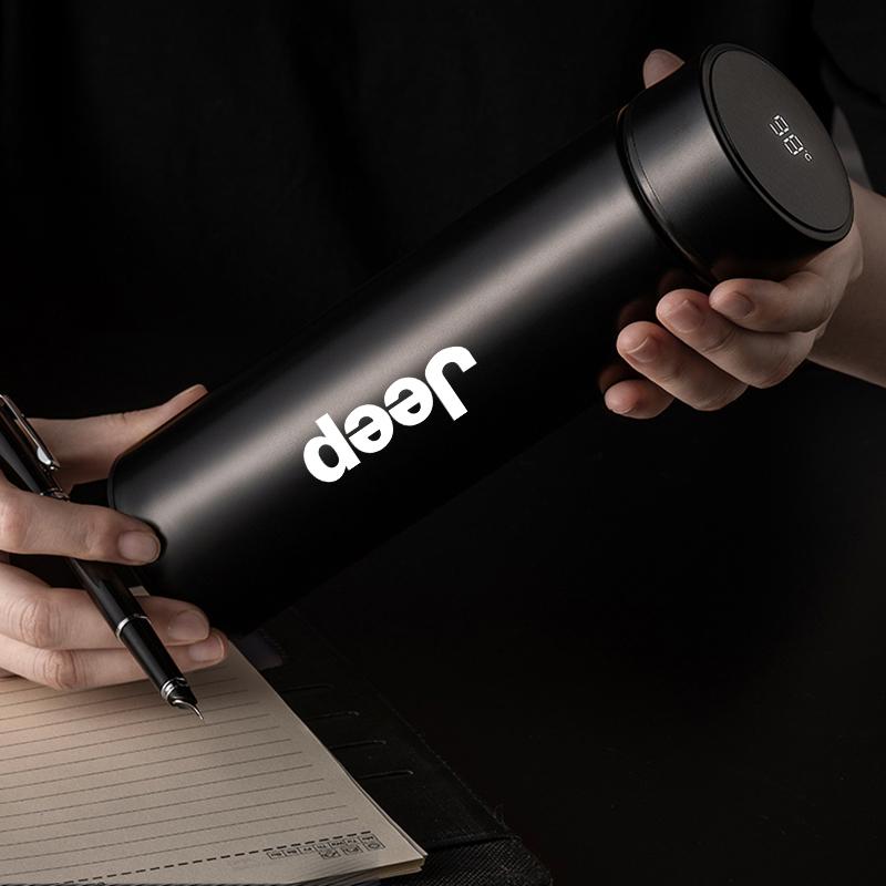 500ML Car Vacuum Cup Thermos Mug 304 Stainless Steel Kettle Teapot For Jeep Grand Cherokee Wrangler JK Gladiator Compass Renegad