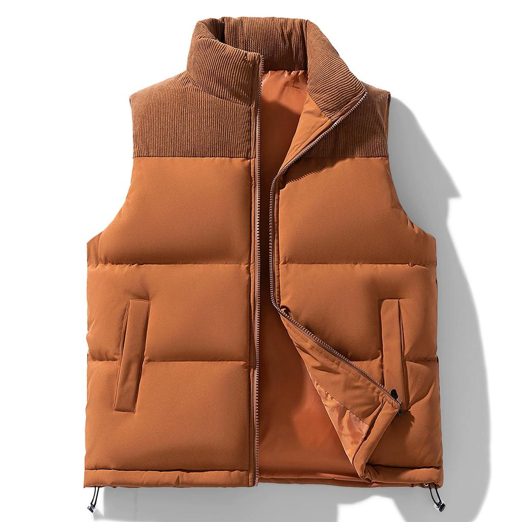 Autumn Winter Coats Men's Loose Casual Jacket Sleeveless Zipper Vests Clothes Men Vest Autumn Jackets Thick Vests Male Cotton-Padded Vest