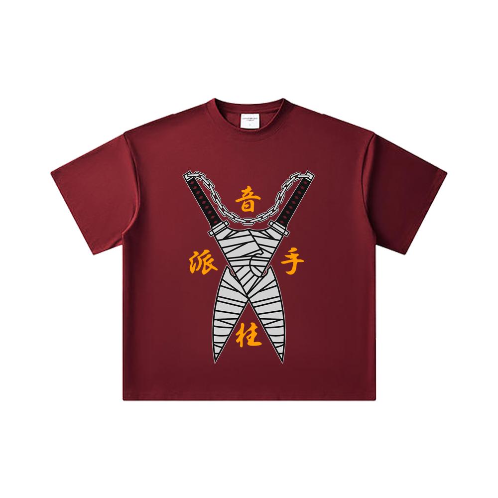 260 GSM Double Yarn 32 Count 100% Cotton Demon Slayer V65 Uzui Print Unisex Heavy Cotton T Shirt